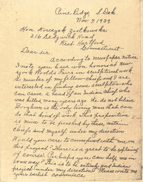 Chief Henry Standing Bears letter to Korczak
